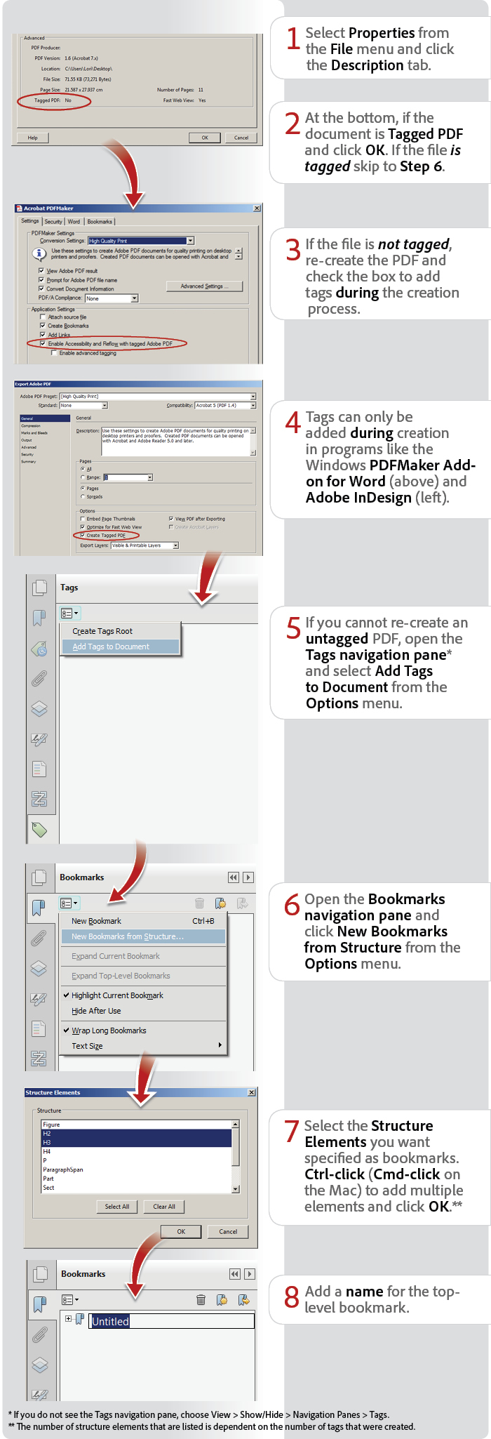 how to add bookmarks in adobe acrobat